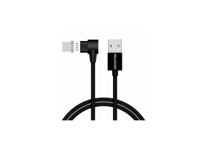 Swissten Arcade mágneses adat- és töltőkábel USB/lightning, 1,2 m fekete (71527800)