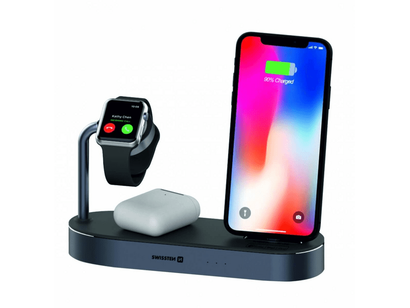 Swissten 4u1 bežična MFI stanica za punjenje, 45W, iPhone, iWatch, Airpods/Pro (22055600)