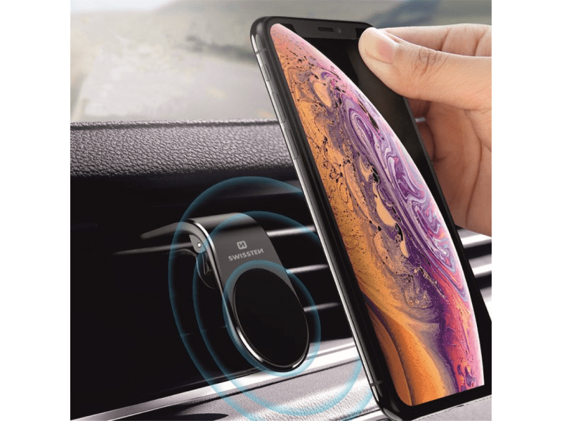 Swissten Easy Mount magnetni auto držač za ventilacijsku rešetku, crni (65010700)