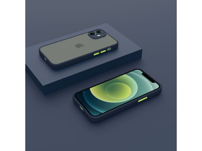 Cellect iPhone 13 Pro Max Műanyag tok, kék/zöld (CEL-MATT-IPH1367-BLG)