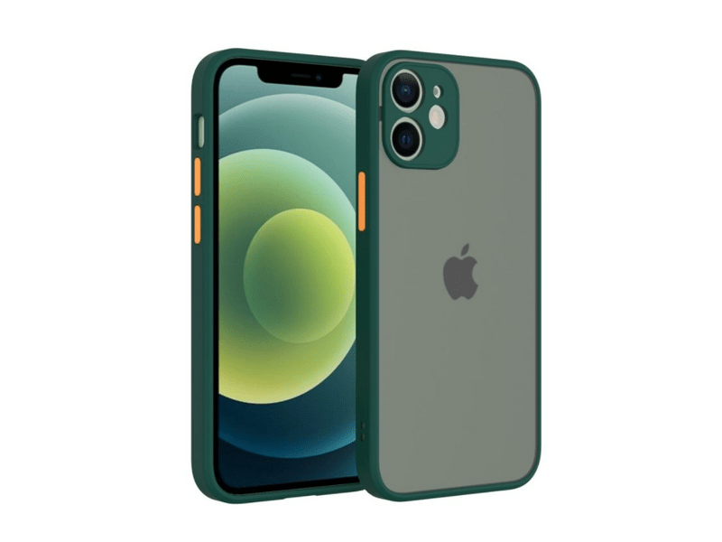 Cellect iPhone 13 Pro Max Műanyag tok, zöld/narancs (CEL-MATT-IPH1367-GO