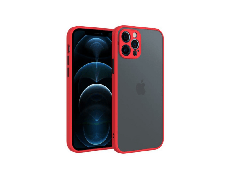Cellect iPhone 13 Pro Max Műanyag tok, piros/fekete (CEL-MATT-IPH1367-RBK)