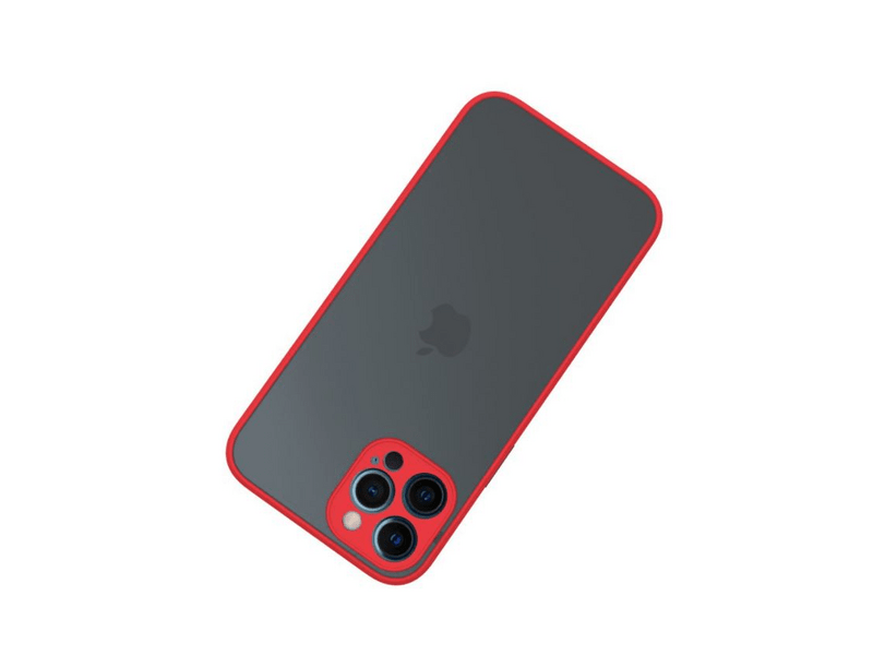 Cellect iPhone 13 Pro Max Műanyag tok, piros/fekete (CEL-MATT-IPH1367-RBK)