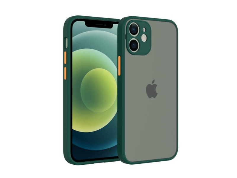 Cellect iPhone 13 Pro Műanyag tok, zöld/narancs (CEL-MATT-IPH13P-GO)