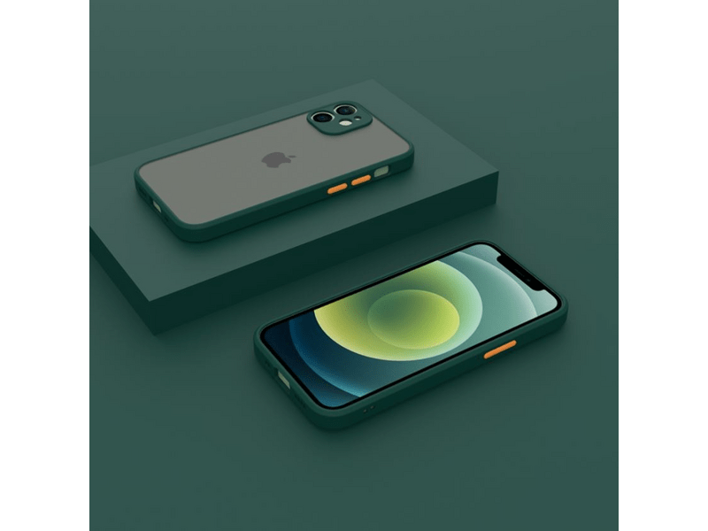 Cellect iPhone 13 Pro Műanyag tok, zöld/narancs (CEL-MATT-IPH13P-GO)