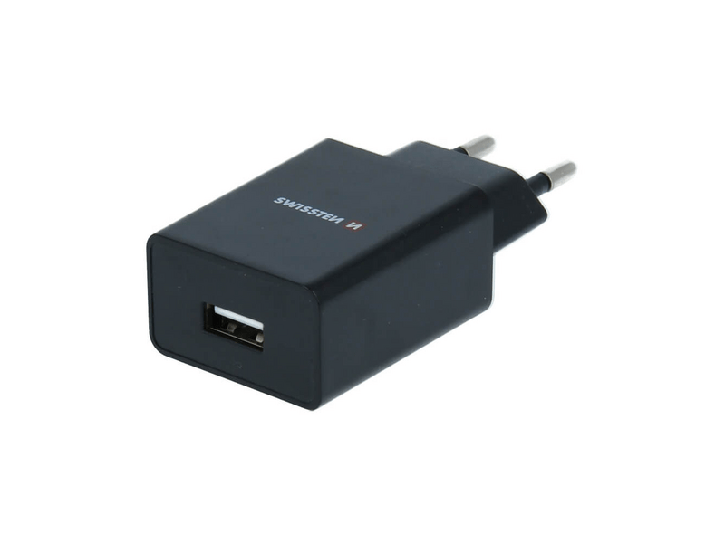 Swissten Hálózati Töltő adapter, 1 USB port, 1 A, fekete (22035000)