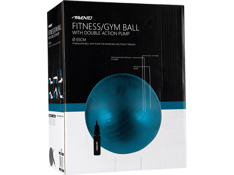 Avento ABS Fitball Blue gimnasztika labda pumpával, 65 cm, kék (40198)