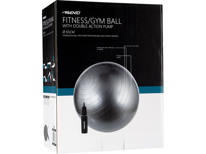 Avento ABS Fitball Silver gimnasztika labda pumpával, 65 cm, ezüst (40200)