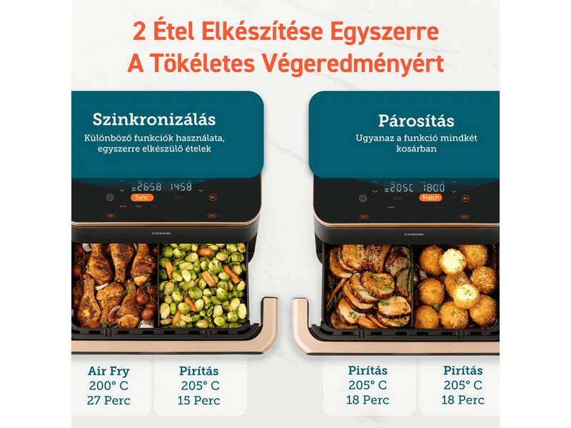 Cosori Dual Blaze TwinFry Forrólevegős sütő (CAF-TF101S-AEUR)