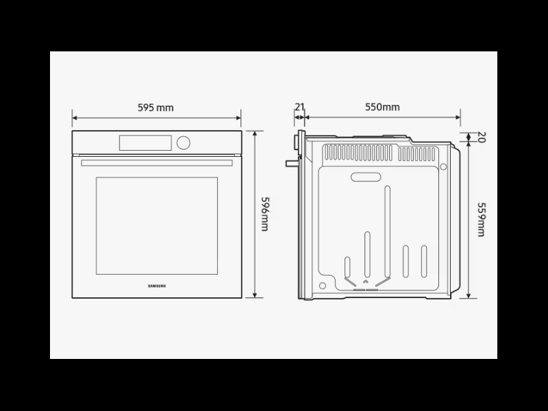 Beépíthető sütő Dual Cook funkcióval 76L