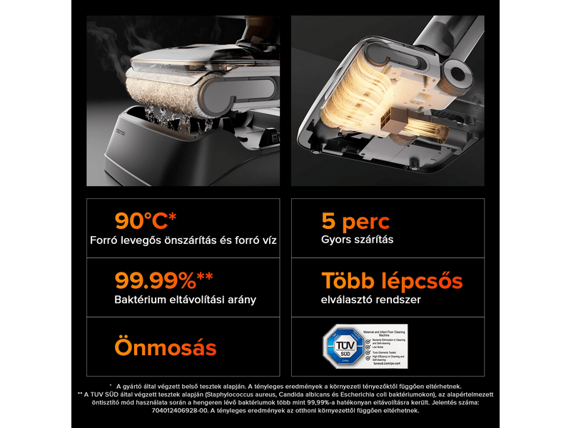 Roborock F25 ACE száraz-nedves vezeték nélküli porszívó, fekete (VCRO-F25-ACE)