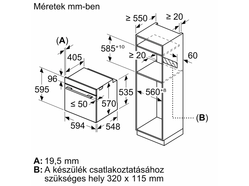 Beépíthető sütő,71l sütötér,nemesacél