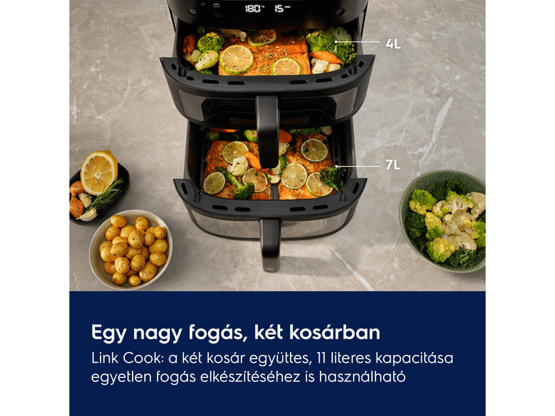 Electrolux EAFD11B 800 Dual Airfryer, fekete