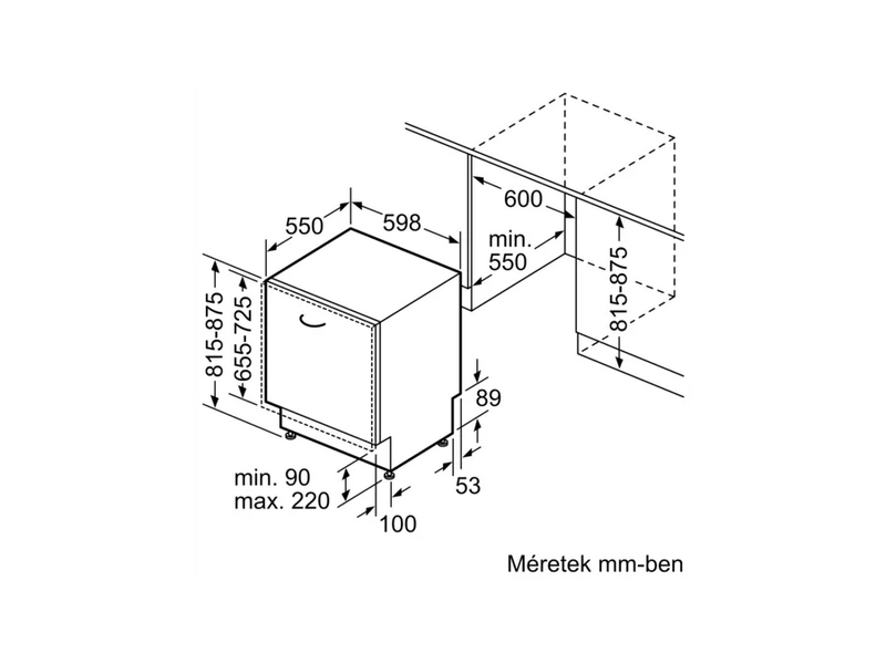 Bosch SMV2HVX02E Beépíthető mosogatógép