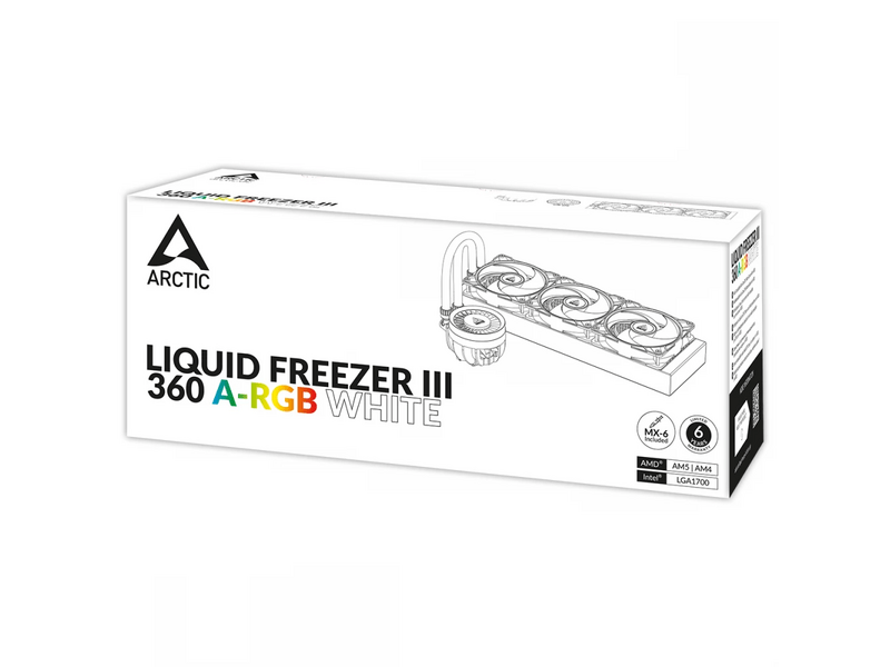 Arctic Liquid Freezer III 360 A-RGB AIO Processzor vízhűtés, fehér (ACFRE00152A)