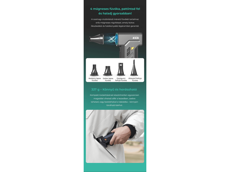 FeiyuTech KiCA JetFan Ultra légfúvó, fekete (FY4673)