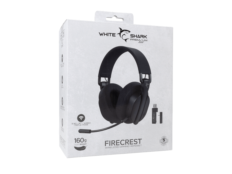 White Shark FIRECREST Gamer fejhallgató, fekete (WGH-2444B)