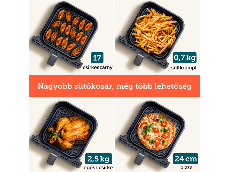 Cosori Dual Blaze Forrólevegős sütő, 6.4 l, sötétszürke (CAF-P583S-KEUR)