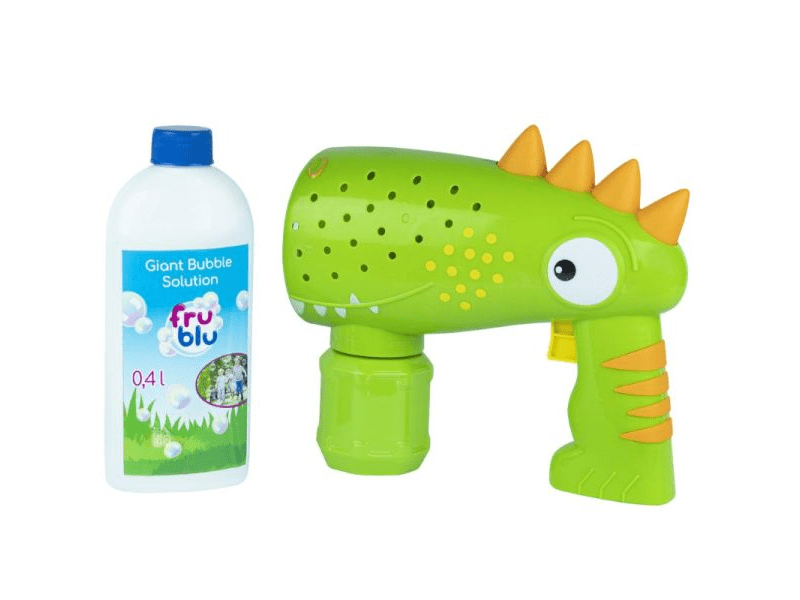 FruBlu: Dinó alakú tartályos buboréklövő, 0,4 liter folyadékkal (DKF0160)