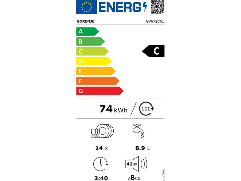 Gorenje GV672C61 Beépíthető mosogatógép