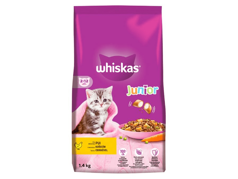 Whiskas Junior szárazeledel kölyökmacskáknak, csirkével, 1,4 kg