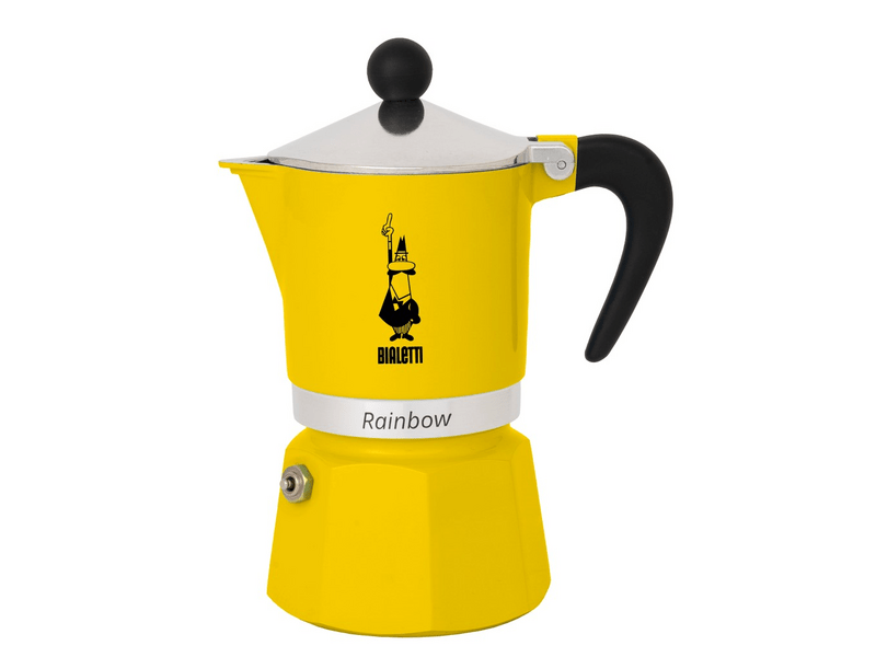 Bialetti 4982 Rainbow kotyogós kávéfőző, 3 adagos, sárga