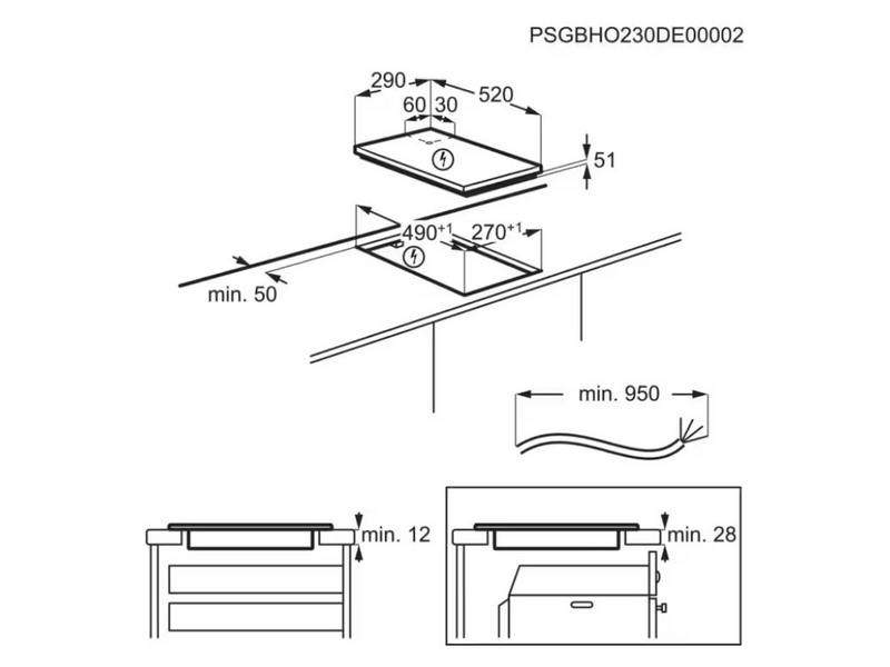 AEG IKB32300CB Beépíthető indukciós főzőlap