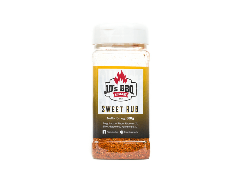 JD's BBQ Sweet rub Klasszikus édes BBQ fűszerkeverék szóródobozban, 300 g