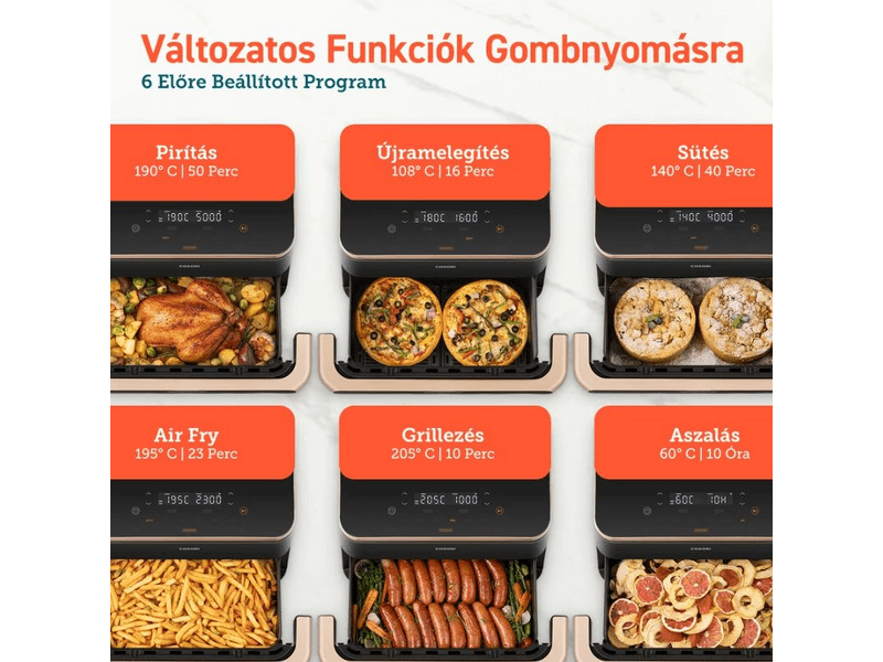 Cosori Dual Blaze TwinFry Forrólevegős sütő (CAF-TF101S-AEUR)
