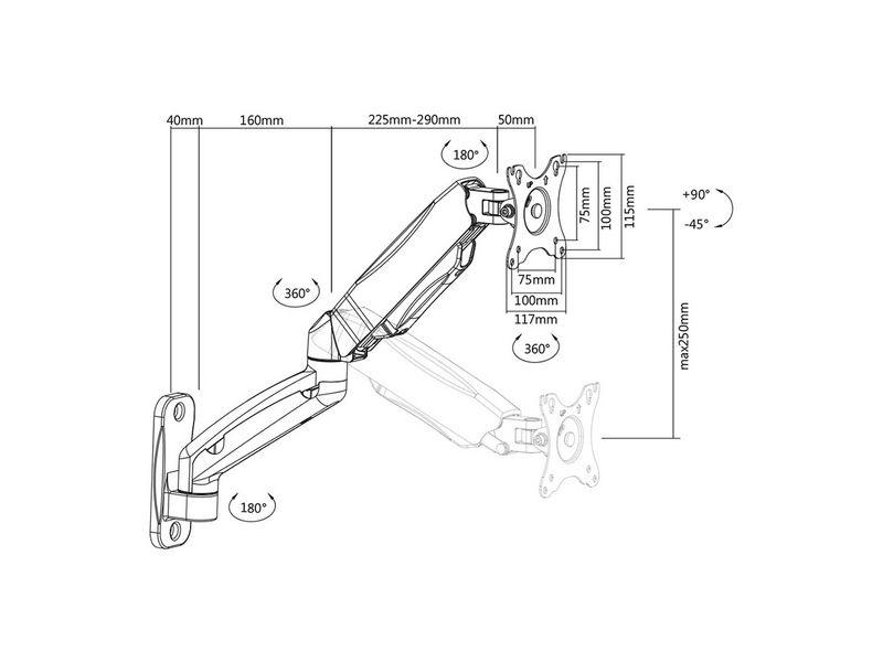 Stell SOS 1811 Fali monitortartó, 13