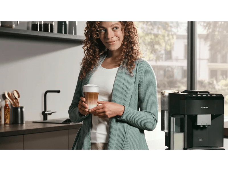 Siemens EQ500 Automata kávéfőző, Sötét inox (TQ518RX3)