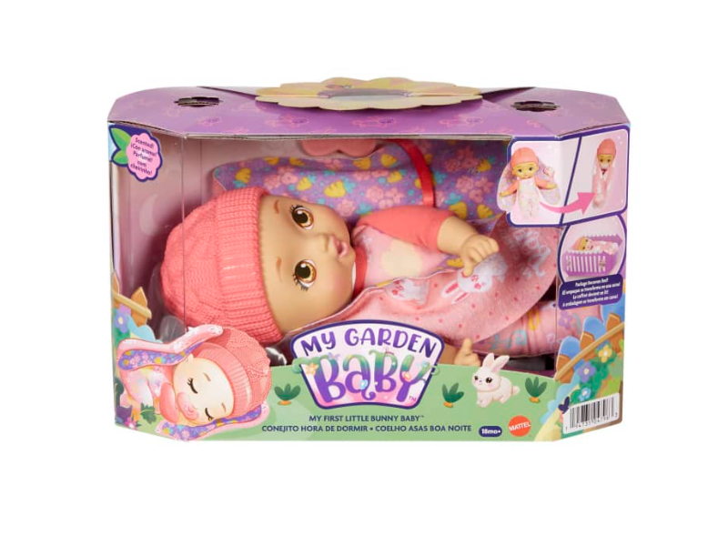 Mattel HGC10 My Garden édi-bédi ölelnivaló pink nyuszi baba
