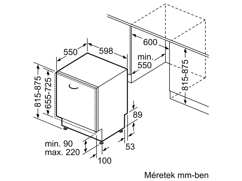 Bosch SMV4HVX02E Beépíthető integrált mosogatógép