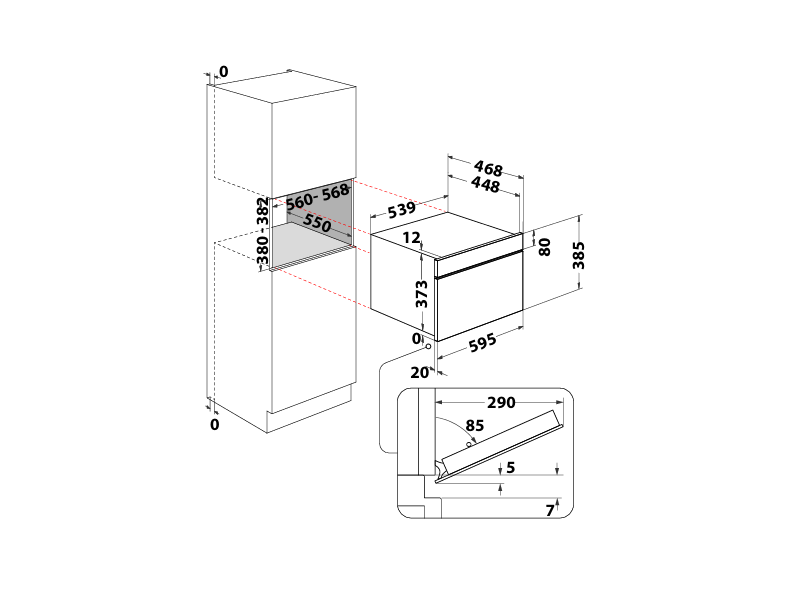 Whirlpool WOI4S8CM1SBA Beépíthető sütő + Whirlpool WMD44MB Beépíthető mikrohullámú sütő, fekete