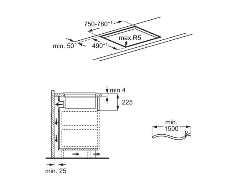 AEG TH84CC23CZ Beépíthető indukciós főzőlap páraelszívóval, SaphirMatt®