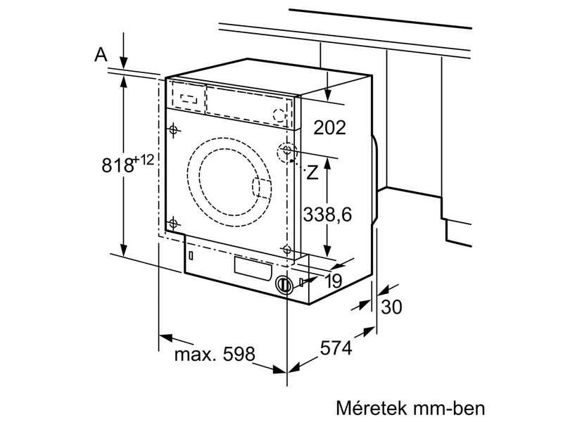 Bosch WIW28542EU Beépíthető elöltöltős mosógép