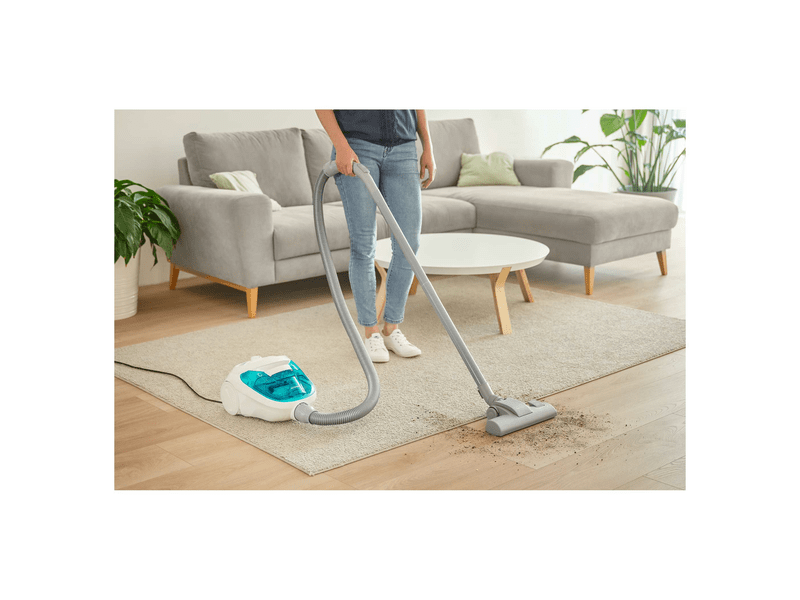Porzsák nélküli porszívó,800W,fehér/kék