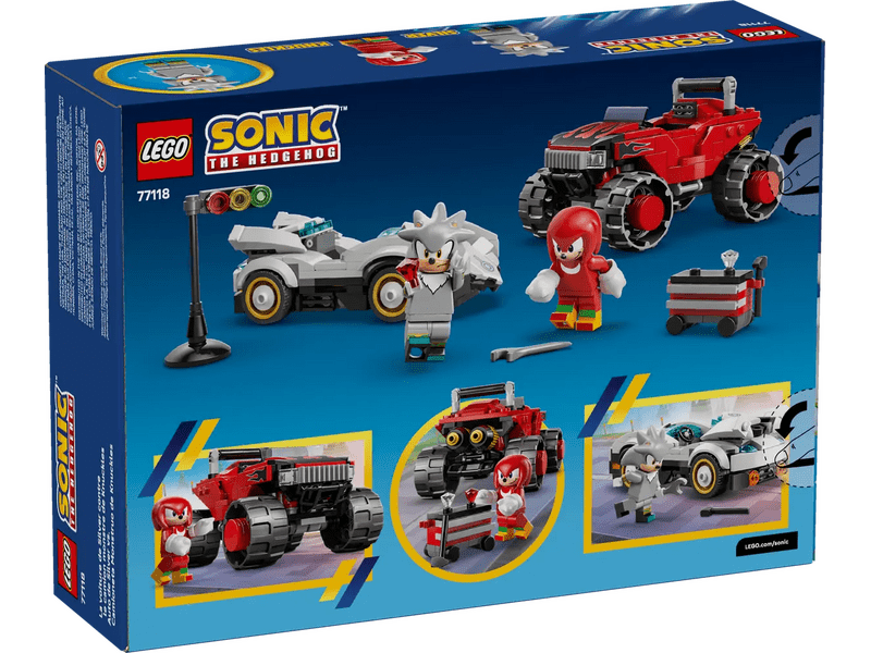 LEGO® Sonic the Hedgehog™ Silver autója Knuckles monster truckja ellen (77118)