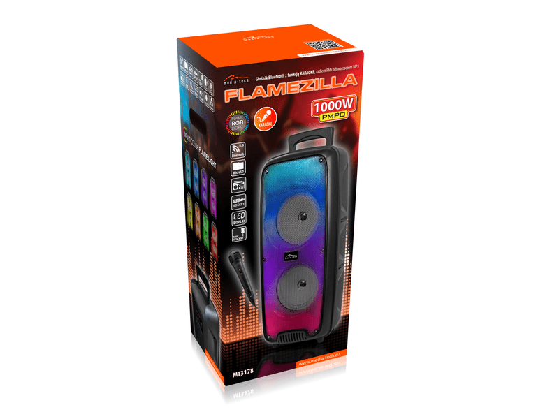 Mtech KARAOKE FLAMEZILLA MT3178 Hordozható hangszóró