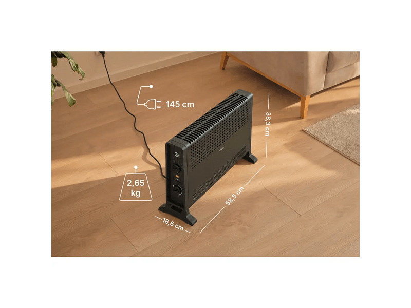 Sencor SCF 2022BK Elektromos konvektor, 2000W, fekete