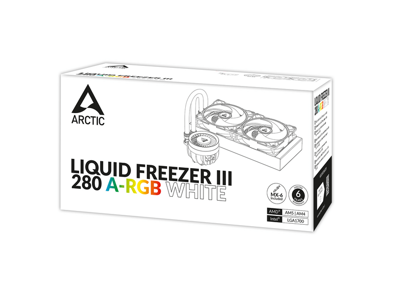 Arctic Liquid Freezer III 280 A-RGB AIO Processzor vízhűtés, fehér