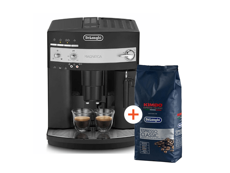 DeLonghi ESAM 3000 Automata Kávéfőző + Kimbo Classic Espresso 1 kg szemes kávé