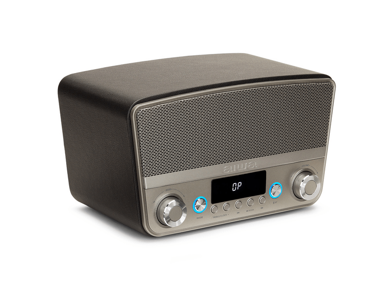 Aiwa Vintage otthoni bluetooth hangszóró FM rádióval, fekete (BSTU-750BK)