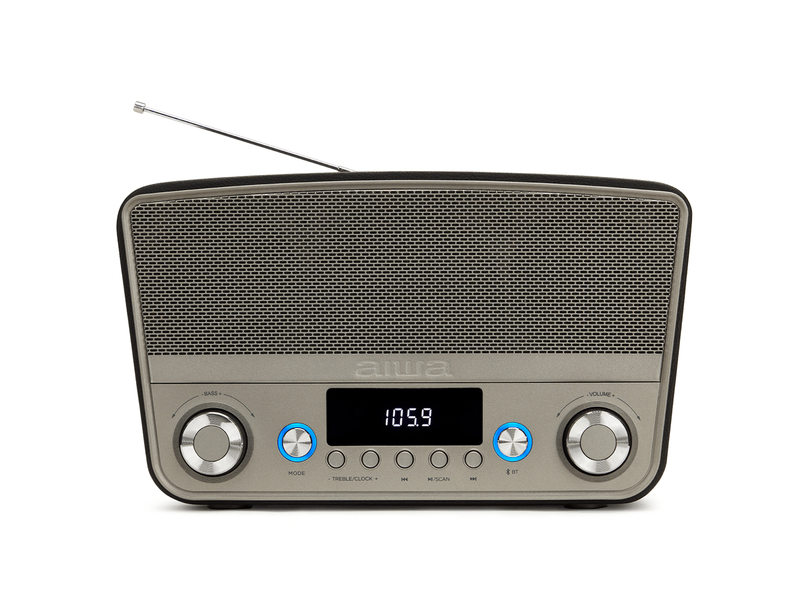 Aiwa Vintage otthoni bluetooth hangszóró FM rádióval, fekete (BSTU-750BK)