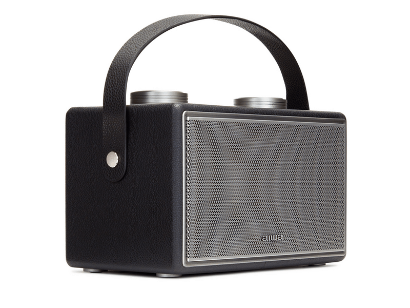 Aiwa Vintage otthoni bluetooth hangszóró FM rádióval, fekete (BSTU-800BK)