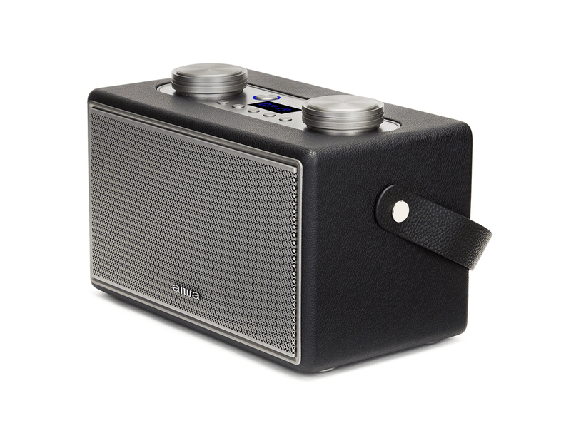 Aiwa Vintage otthoni bluetooth hangszóró FM rádióval, fekete (BSTU-800BK)
