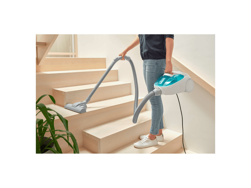 Porzsák nélküli porszívó,800W,fehér/kék