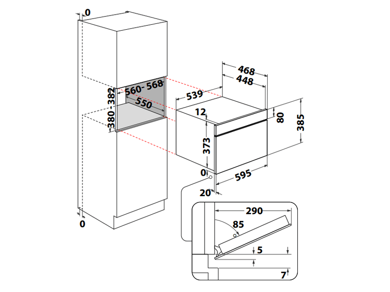 Whirlpool WOI4S8CM1SWA Beépíthető sütő, fehér + Whirlpool WMD44MW Beépíthető mikrohullámú sütő