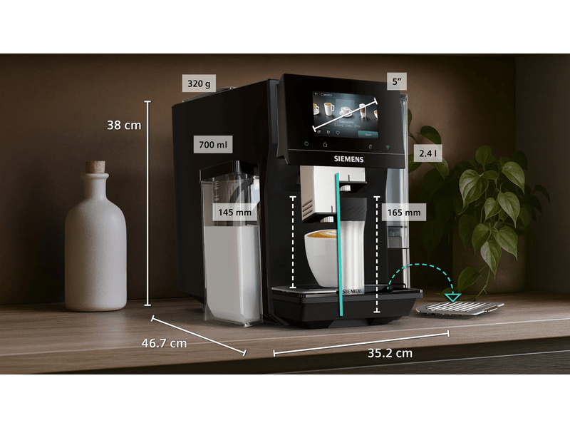 Siemens EQ700 iAroma Automata kávéfőző, fekete (TQ725E03)