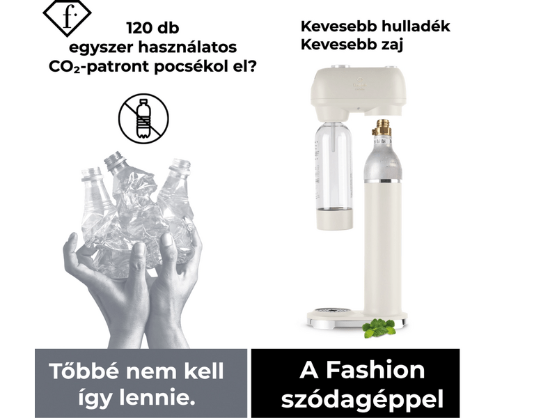 Fashion by Berlinger Haus FTV-0130 Szódagép, 2 palack, krém